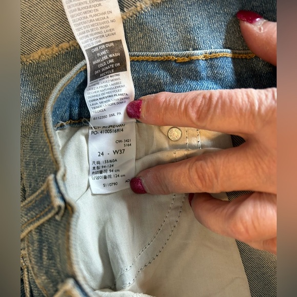 Signature Gold By Levi Strauss Co Shorts Women’s Size 24 Denim High Rise Raw Hem - Picture 10 of 13